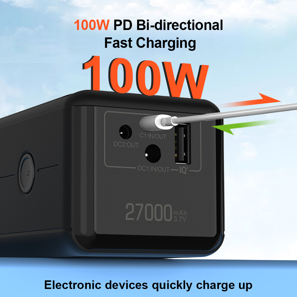 PB6100 3.7V 27000mAh High-Capacity Portable Lithium Ion Battery with 100W PD Fast Charging